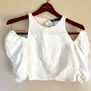 NWT ZARA crop off shoulder top